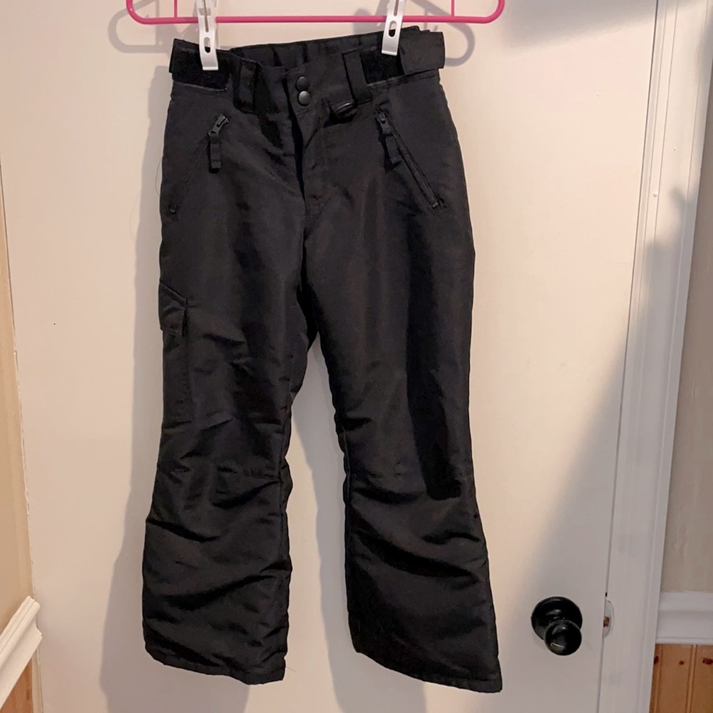 Unisex black snow ski pants adjustable size 6/6x